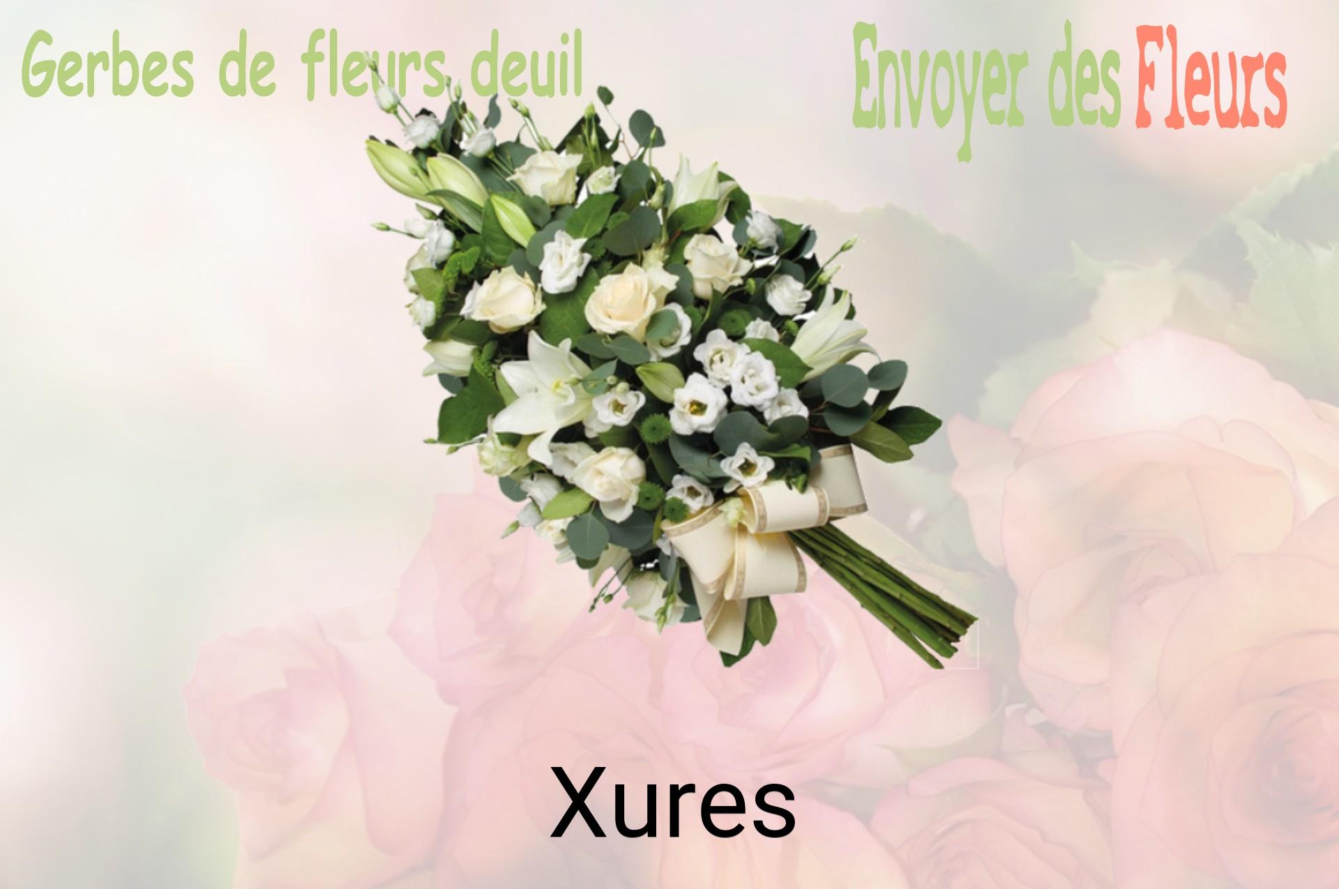 Gerbe de fleurs de deuil livrée à Xures